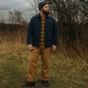 L.L. Bean Mens 42x30 Khaki Canvas Work Pants Cotton‎ Carpenter Chore Utility